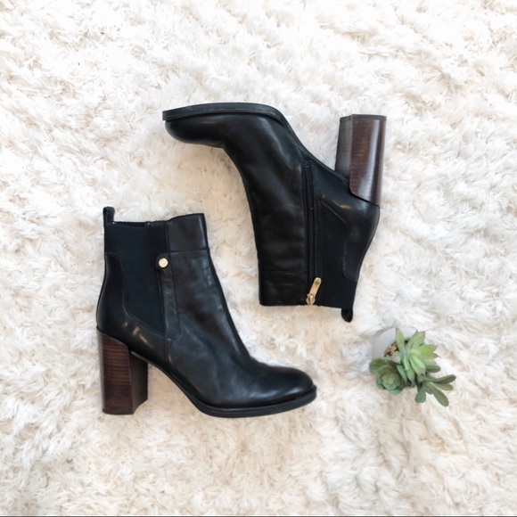 Ralph Lauren Shoes - Ralph Lauren Black Leather Heeled Ankle Boots - 11